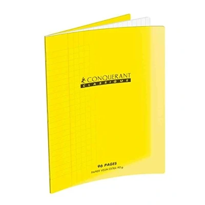 Afbeelding van Conquerant Cahiers Polypro, Monochromatisch, Geel, 48 vel, Mat, Gelijnd papier, Softcover