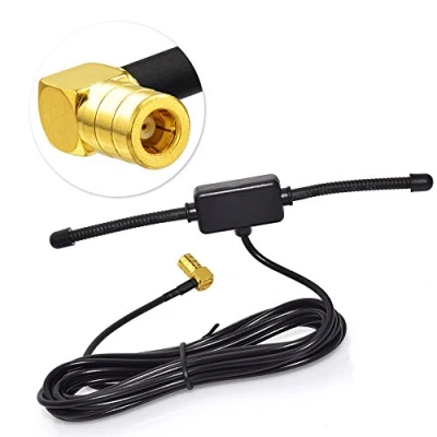 Afbeelding van Eightwood DAB Antenne Autoradio Versterker SMB Haakse Adapter Patch + Autoglasbevestiging Voorruit stekker Compatibel voor Radio Blaupunkt Pioneer Clarion Kenwood Alpine JVC
