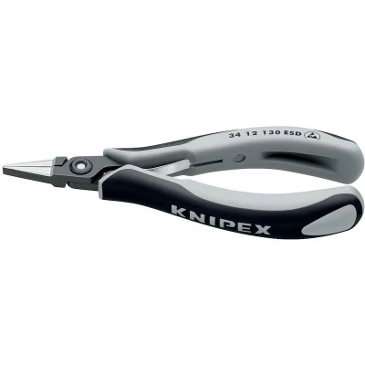 Afbeelding van Knipex precisie elektronicagrijptang esd met meer componentengrepen gebruineerd gepolijst platte bekken 135 mm 34 12 130