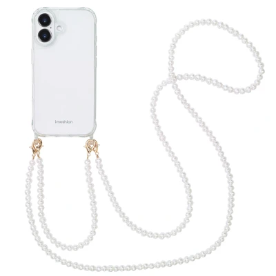 Afbeelding van Apple iPhone 16 Hoesje Kunststof imoshion Backcover met koord/Koordhoesje/Hardcase Transparant Telefoonhoesje Black Friday Deals