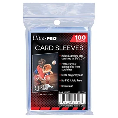 Afbeelding van Ultra Pro 100 Pcs Soft Card Sleeves 2 5/8 x 3 Inches Standard Size 5 Pack