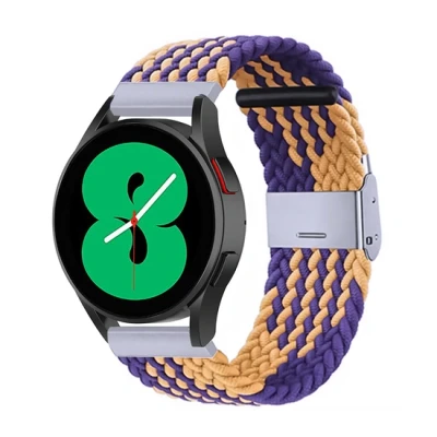 Afbeelding van Garmin Venu / Sq Sq2 2 plus Braided nylon bandje Oker paars