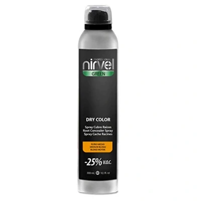 Afbeelding van Camouflage spray voor grijs haar Green Dry Color Nirvel Medium Blonde (300 ml)