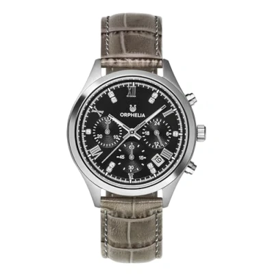 Afbeelding van ORPHELIA Dames chronograaf horloge rek met lederen armband, grijs, Luxe