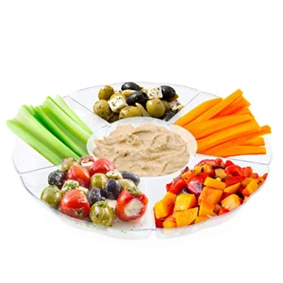 Afbeelding van Matana 5 Premium Multi Use Plastic 6 Sectie Ronde Compartiment Platter Trays