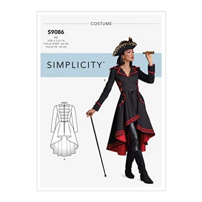 Afbeelding van SIMPLICITY Naaipatroon S9086 Misses&#039; Steampunk kostuum jassen, 14 16 18 20 22, R5