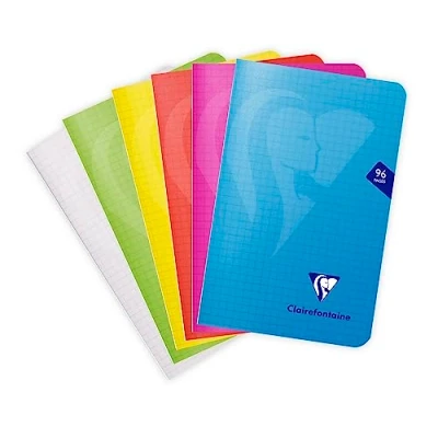 Afbeelding van Clairefontaine 303602C Mimesys Geniet notitieboekje 11x17 cm 48 Blad geruit 5x5 mm Wit papier 90 g Polypro omslag Willekeurige kleur
