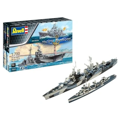 Afbeelding van 1:700 Revell 05644 Pacific Warriors USS Fletcher &amp; Indianapolis 2 Schepen! Geschenkset Plastic Modelbouwpakket