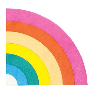 Afbeelding van Talking Tables Regenboogvormige papieren servetten voor kinderverjaardag of Pride Party tafeldecoraties, pak van 16,29 x 29 centimeter