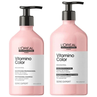 Afbeelding van L&#039;Oréal Serie Expert Vitamino Color Shampoo 500ml + Conditioner 750ml bundel/set/pakket