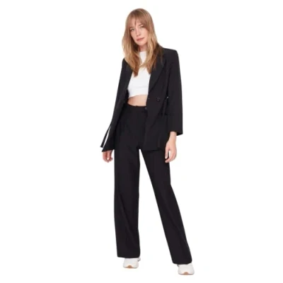 Afbeelding van Trendyol Zwarte Wijde Broek Met Hoge Taille Van Geweven Stof Twoaw22Pl0066