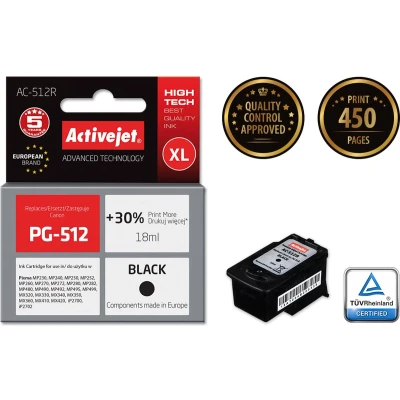 Afbeelding van Originele inkt cartridge Activejet AC 512R Zwart