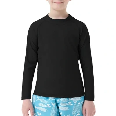 Afbeelding van MEETWEE Badpak voor kinderen, Rashvest, lange mouwen/kort, UPF 50+ zonwering, Rash Guard 5 15 jaar, zwart, mouwen, 8 Jaren