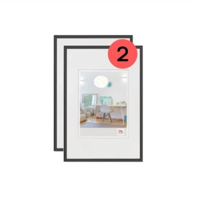 Afbeelding van walther design fotolijst zwart 42 x 59,4 cm (DIN A2) Double Pack, New Lifestyle Kunststof Lijst KV426BD