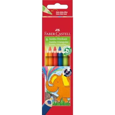 Afbeelding van Faber Castell Driehoekige kleurpotloden Jumbo, case 6