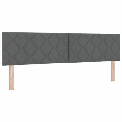 Afbeelding van vidaXL LED Hoofdbord met Diamantblokken Design Donkergrijs 180 cm Stof