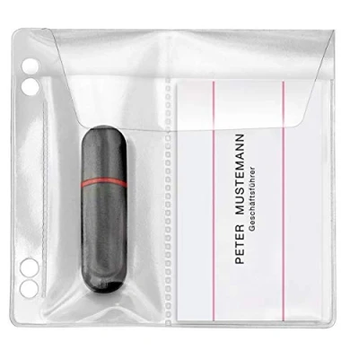 Afbeelding van VELOFLEX 4377010 USB stickhoezen voor elk 2 sticks 10 x cm, van PP, met zijdelingse afhechtrand, transparant, 5 stuks