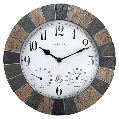 Afbeelding van Nextime Ne 4311 Buitenweerstationklok &Oslash;26Cm Polyresin Groen Aster
