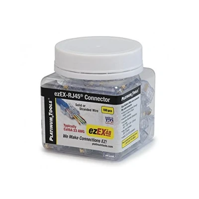 Afbeelding van FTP stekker 10Gig Cat.6A RJ45 ezEX48 emmer van 100 stuks