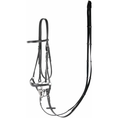 Afbeelding van Harry&#039;s Horse Hoofdstel Bronze lage neusriem Cob Zwart