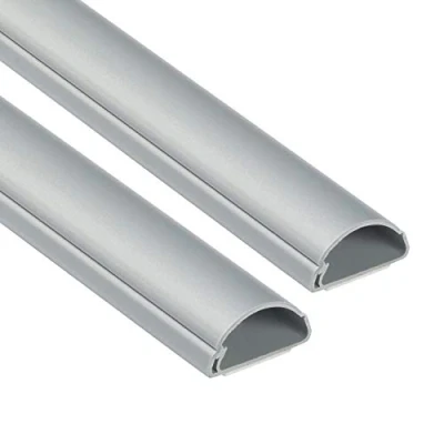 Afbeelding van D Line 1M3015A 2PK Mini zelfklevend kabelgoot, decoratieve zelfklevende kabelafwerking, kabelmanagement, elektra netjes wegwerken, populaire kabelbeheeroplossing 2 x 30 mm (B) 15 (H) 1 meter lengtes (2 meter) aluminiumafwerking (grijs)