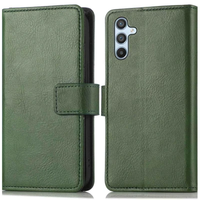 Afbeelding van Samsung Galaxy A34 (5G) Hoesje Kunstleder iMoshion Bookcase Groen Telefoonhoesje