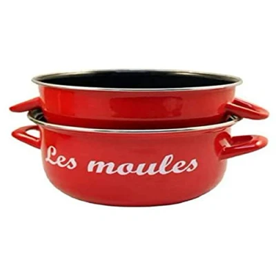 Afbeelding van Baumalu 312868 Mosselpot, met opschrift, 18 cm, rood, staal