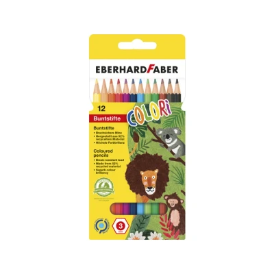 Afbeelding van kleurpotlood Eberhard Faber 17,5cm kartonnen etui à 12 stuks assorti kleuren EF 514812