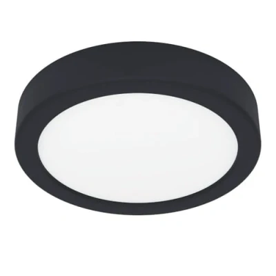 Afbeelding van EGLO LED plafondlamp Fueva 6, ronde plafonnière, opbouwlamp van kunststof in zwart en wit, plafondverlichting warm wit koud lamp plafond ⌀ 16,5 cm