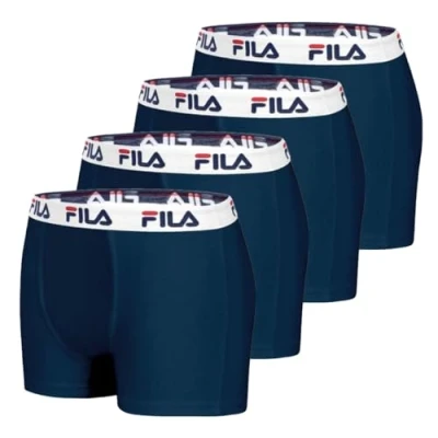 Afbeelding van Fila Boxershorts voor heren, katoen, ademend, stretch (4 stuks), maat M, Nv, M