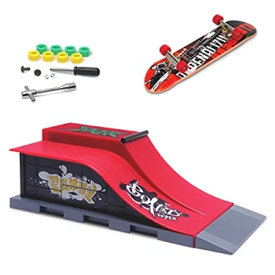 Afbeelding van KETIEE Skatepark hellingen, Skate Park set met Mini Finger Skateboard Speelgoed Cadeau (E)