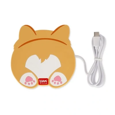 Afbeelding van Legami USB kopjeswarmer, Warm It Up, 10 x cm, van vinyl, ideaal voor kopjes en glazen met platte bodem, ingang, motief Corgi
