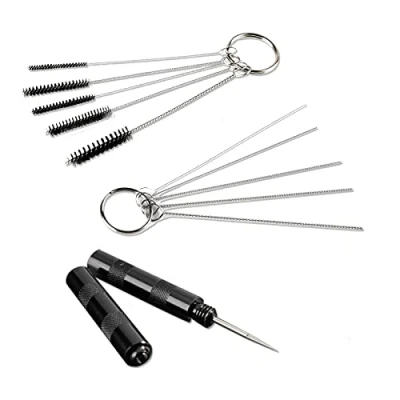 Afbeelding van SAGUD Airbrush Reinigingsgereedschapsset, luchtborstelaccessoires, spuitpistool, reiniger, waspeld met sproeisleutel en roestvrijstalen borstelset