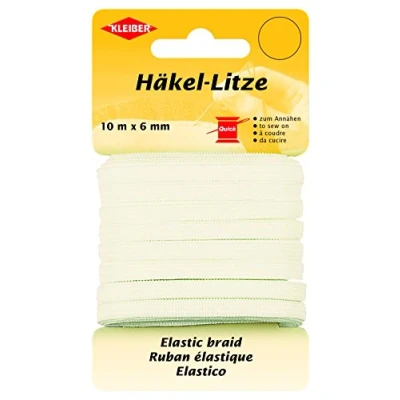 Afbeelding van Kleiber haakjes/fijn elastiek, 78% polyester, wit, 1000 x 0,6 0,05 cm