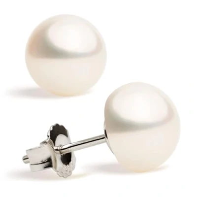 Afbeelding van Pareloorbellen Voor Dames en Meisjes. Zoetwater Gekweekte Parels Knopvorm Secret &amp; You Hoge Kwaliteit 925 Sterling zilveren Beschikbaar in 10 maten van 4 mm tot 13