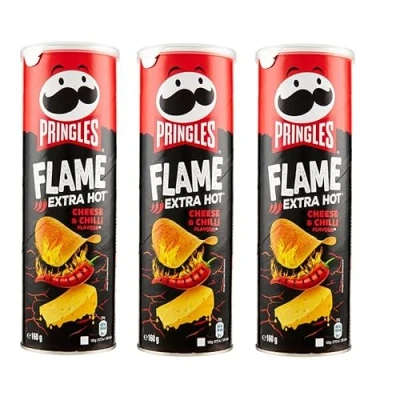 Afbeelding van 2+1 gratis: Pringles Chips Flame Spicy Cheese Chili 160 gr
