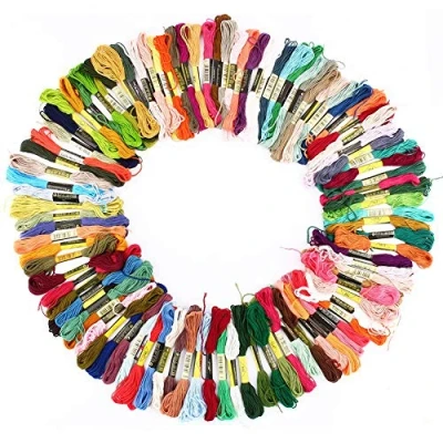 Afbeelding van Zetiling DMC katoenen borduurgaren, Stitch Threads vriendschapsarmband, draden met 100 strengen, 8 meter, 6 takken (multicolor)