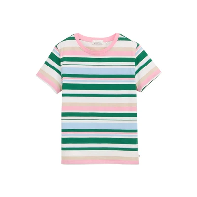 Afbeelding van TOM Tailor Denim Modern Stripe Tshirt print, Dames, Maat: XS, Multi coloured