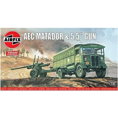 Afbeelding van Airfix Aec Matador &amp; 5.5inch Gun (Af01314v) modelbouwsets, hobbybouwspeelgoed voor kinderen, modelverf en accessoires