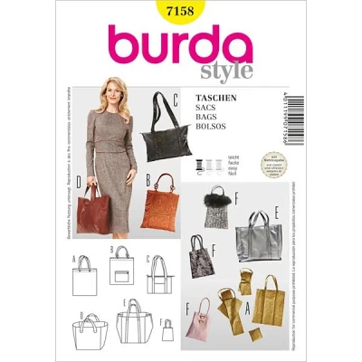 Afbeelding van Burda Patroon 7158 zakken, shopper, tassen, Bolsos, Sacs