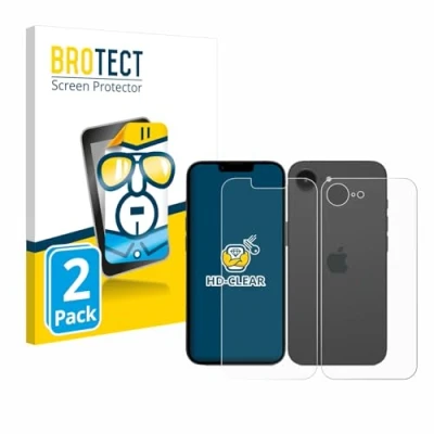 Afbeelding van BROTECT Screenprotector voor Apple iPhone 16e (Voor+Achter) Folie Beschermfolie transparant (2 Stuks)