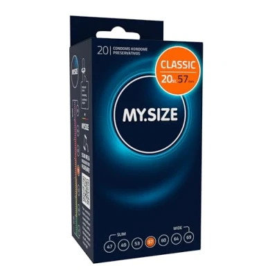 Afbeelding van MY.SIZE Classic condooms 57 mm breed I 20 stuks verpakking premium extra dun true to touch gossamer dunne 0,07 wanddikte vegan voor mannen