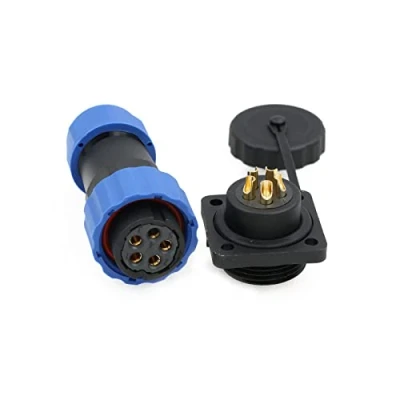 Afbeelding van ZBLZGP SD20 Waterdichte IP68 Vierkante Panel Mount Connector Vrouwelijke Plug Mannelijke Socket Draad Elektrische 5 Pin Power Kabel voor LED Buitenverlichting