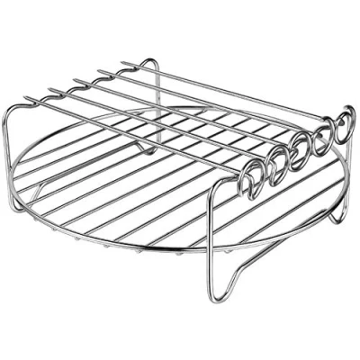 Afbeelding van Air Fryer Rack _HD9904/00 Dubbellaags Plank Spies RackAir Friteuse Grill met Spiesjes Accessoires Multifunctioneel RVS Airfryer Rooster, Compatibel en Meer (22cm)