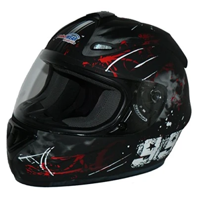Afbeelding van Protectwear Motorhelm FS 801, Design 99R, zwart/rood, L