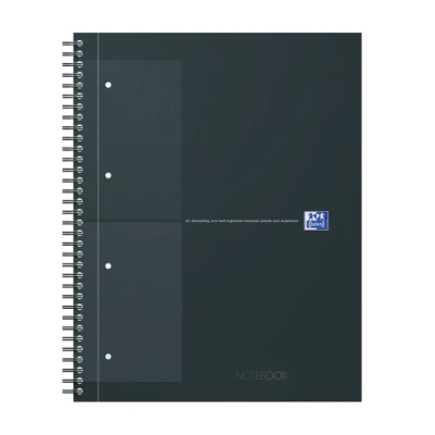 Afbeelding van Spiraalblok Oxford International Notebook A4+ ruit 5x5mm Zwart