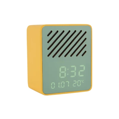 Afbeelding van Karlsson Wekker Funky Vibes Met Blue Tooth Speaker Helder Geel Groen 9,5x6,5x11,5cm Nice thingZ alarmklok