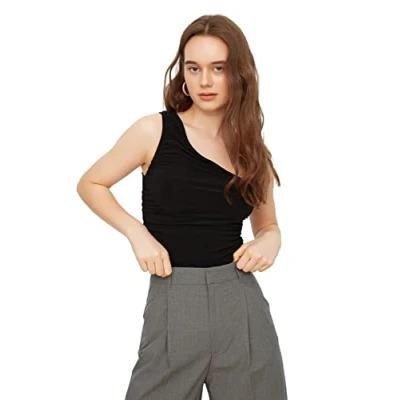 Afbeelding van Trendyol Ecru Strappy V Hals Gebreide Blouse Twoss19Du0260