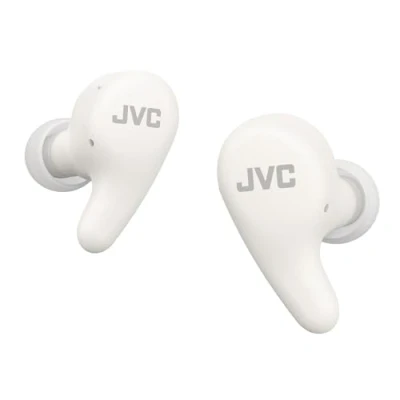 Afbeelding van JVC HA A23T W True Wireless Gumy Premium hoofdtelefoon met ruisonderdrukking, Bluetooth 5.4, omgevingsgeluidsmodus, 26 uur batterijduur en doorschijnend oplaadetui, USB C, wit