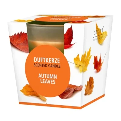 Afbeelding van pajoma® Geurkaars, Autumn Leaves in gesatineerd glas 120 g wasgewicht, brandduur: 25 uur, luxe geschenkverpakking Premium kwaliteit